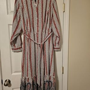 Lane Bryant Striped Dress With Paisley Accent 20